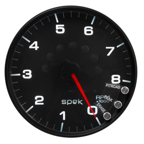 GAUGE TACHOMETER 5IN 8K RPM W/SHIFT LIGHT & PEAK MEM BLACK/BLACK SPEKPRO P23832 - ATYG-P23832