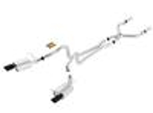 1112 MUSTANG GT 5.0L AT/MT RWD 2DR S RD RL AC SR ATAK 2.75in TIP 4.5in RD X 10in BLACK CHROME 140372BC - BAFU-140372BC