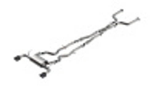 16C INFINITI Q50 3.0L STYPE CATBACK EXHAUST SYSTEM W/CF BLK TIPS 140977CFBA - BAFU-140977CFBA