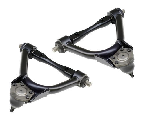 Front Upper Strongarms For 1973-1987 C10 Pair Of Tubular Control Arms W/ Ball Joints Cross Shafts And Delrin Bushings Powder Coated Satin Black Ridetech 11363699 - RLTP-11363699