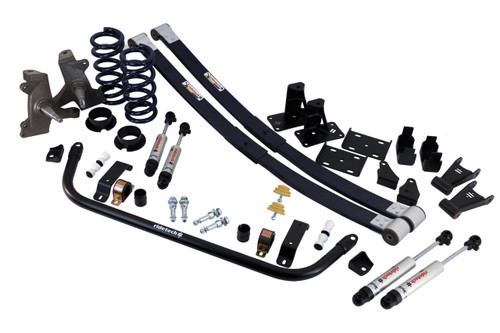 Streetgrip Suspension System For 1973-1987 C10 W/ Big Block No Bushings Front Coil Springs And Cups Composite Leaf Springs Drop Spindles Front Sway Bar Leaf Spring Delrin Bushings W/ Shackle Kit/Frame Mount And HQ Shocks Ridetech 11365112