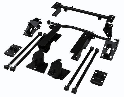 Bolt-On 4-Link For 1973-1987 C10 R-Joints Bars Mounting Brackets C-Notches Panhard Bar Panhard Bar Brackets And Hardware Powder Coated Black For Use W/ Shockwaves Or Coil-Overs Sold Separately Ridetech 11367199 - RLTP-11367199