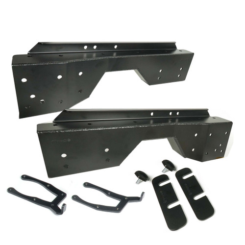 C-Notches For 1999-2006 Silverado / Sierra 1500 2WD Pair Of Frame C-Notch Reinforcements Cut Template And Hardware Powder Coated Satin Black Ridetech 11389611 - RLTP-11389611