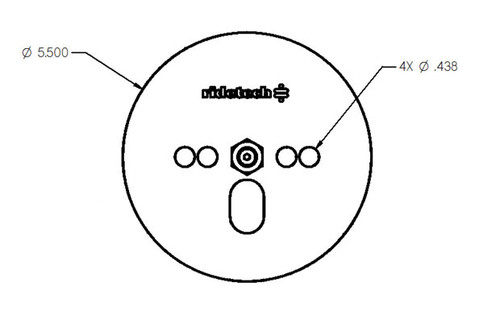 Air Spring Patten Plate W/ 7/16 Nut Centered 1/8 Inch Thick X 5.5 Inch O.DRaw Ridetech 90000027 - RLTP-90000027