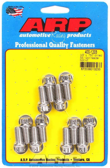 3/8 X .750 DRILLED SS 12PT HEADER BOLT KIT 400-1203 - ACDW-400-1203