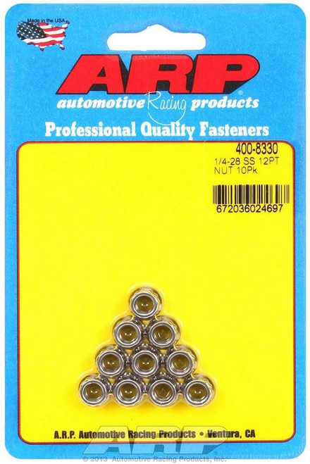 S/S 12pt. Nuts - 1/4-28 (10) 400-8330 - ACDW-400-8330