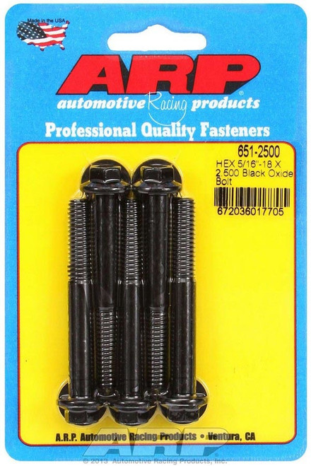 5/1618 X 2.500 HEX BLACK OXIDE BOLTS 651-2500 - ACDW-651-2500