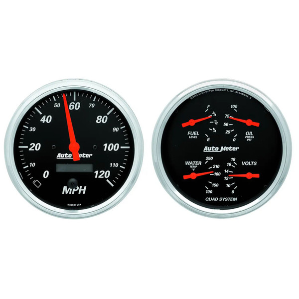 5" QUAD GAUGE & SPEEDO, DESIGNER BLACK 1403 - ATYG-1403