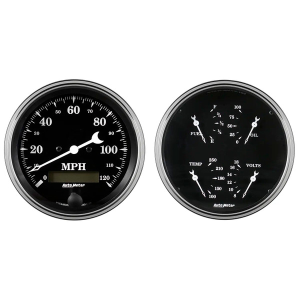 GAUGE KIT 2 PC. QUAD & SPEEDOMETER 5IN OLD TYME BLACK 1703 - ATYG-1703