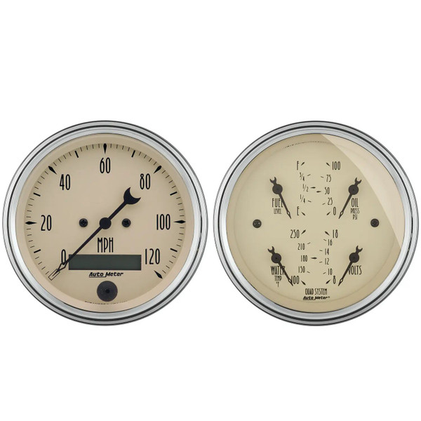 33/8IN QUAD GAUGE & SPEEDO ANTIQUE BEIGE 1800 - ATYG-1800
