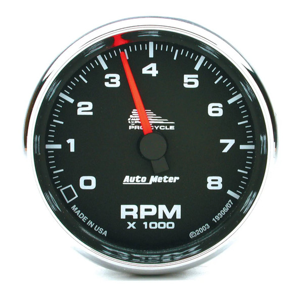 GAUGE TACH 2 5/8IN 8K RPM 2&4 CYLINDER BLACK PROCYCLE 19306 - ATYG-19306