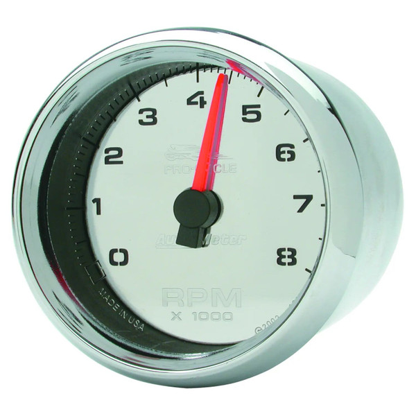 GAUGE TACH 25/8IN 8K RPM 2&4 CYLINDER CHROME PROCYCLE 19308 - ATYG-19308