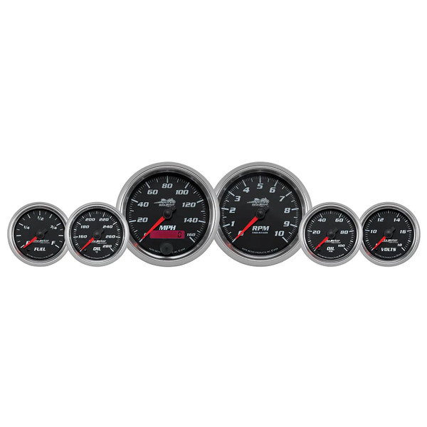 GAUGE KIT 6 PC. KIT 3 3/8IN & 2 1/16IN BAGGER BLACK PROCYCLE 19601 - ATYG-19601