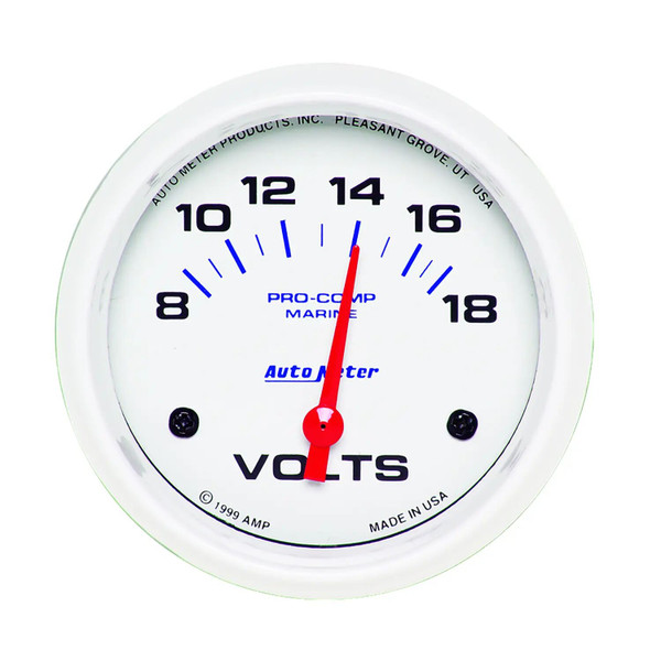 GAUGE VOLTMETER 2 5/8IN 18V ELECTRIC MARINE WHITE 200757 - ATYG-200757