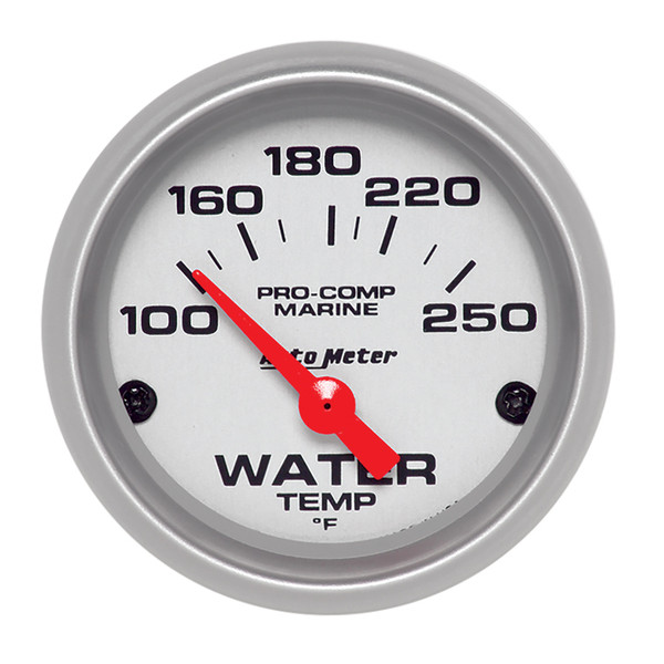 GAUGE WATER TEMP 2 1/16IN 100250DEGREEF ELECTRIC MARINE SILVER 200762-33 - ATYG-200762-33