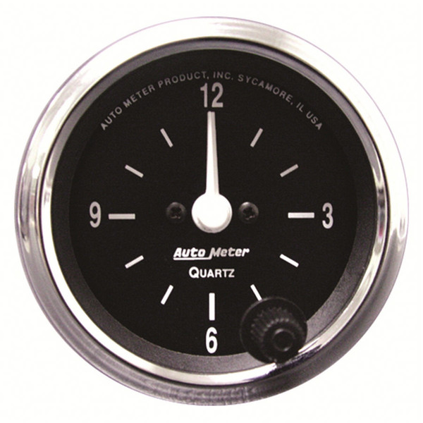 2IN CLOCK 12 VOLT ELEC BLACK AUTO METER COBRA 201019 - ATYG-201019