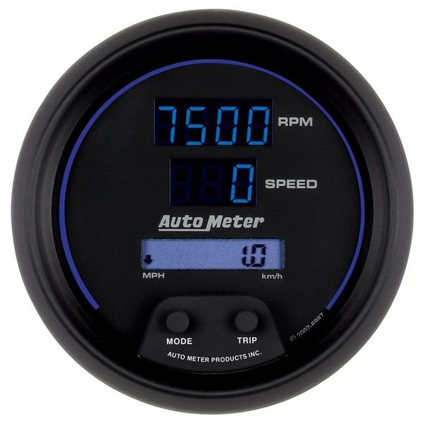 3-3/8" TACH/SPEEDO COMBO DIGITAL, BLACK 6987 - ATYG-6987