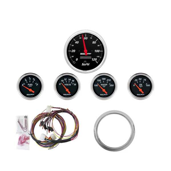 DIRECT FIT DASH KIT, CHEVY CAR 59-60, MPH/FUEL/OILP/WTMP/BAT, DB 7034-DB - ATYG-7034-DB