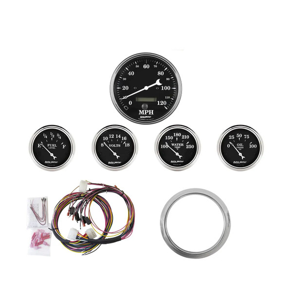 DIRECT FIT DASH KIT, CHEVY CAR 59-60, MPH/FUEL/OILP/WTMP/BAT, OTB 7034-OTB - ATYG-7034-OTB