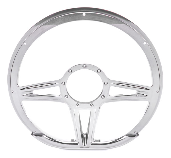 Steering Wheel 14in D-Shape Victory Polished 29441 - BQLS-29441