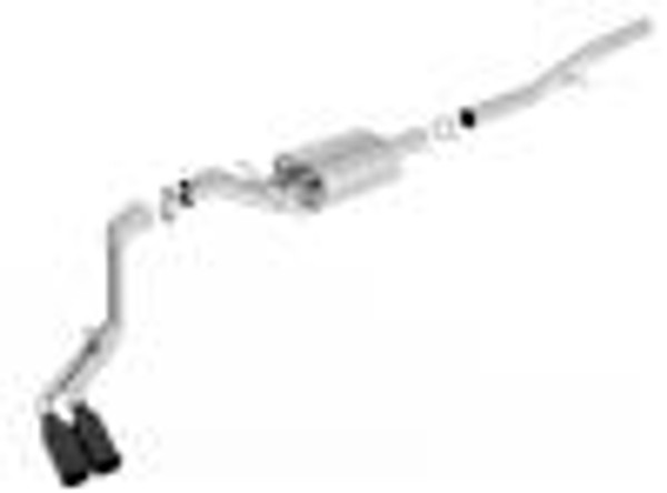 1416 SILV/SIERRA 1500 6.2L V8 4DR EC 3.5IN2.25IN INSTYPEIN D RD RL AC S TIP 4IN RDX14IN BLK CHROM 140576BC - BAFU-140576BC