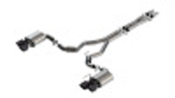 MUSTANG DARK HORSE 5.0L W/ACTIVE EXHAUST CATBACK STYPE EXHAUST SYSTEM W/CF BLACK ANODIZED TIPS 140964CFBA - BAFU-140964CFBA