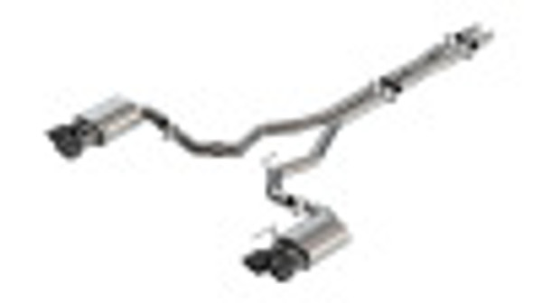 MUSTANG DARK HORSE 5.0L W/ACTIVE EXHAUST CATBACK ATAK EXHAUST SYSTEM W/BLACK CHROME TIPS 140965BC - BAFU-140965BC