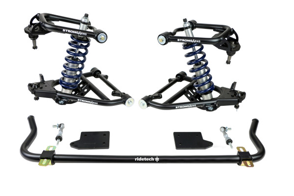 HQ Coil-Over System For 1955-1957 Chevy W/ One Piece Frame Front And Rear HQ Coil-Overs Upper And Lower Strongarms Bolt-On 4-Link And Front Sway Bar Ridetech 11020201 - RLTP-11020201