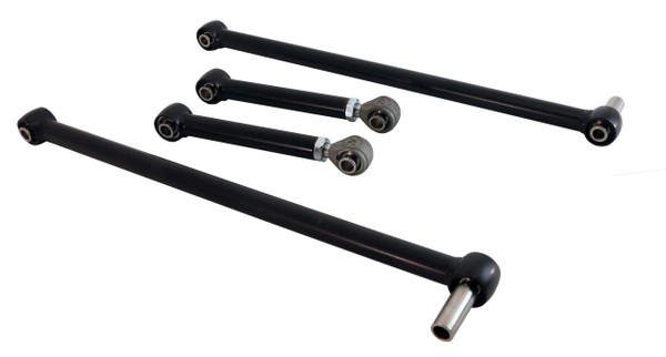 Replacement 4-Link Bar Kit W/ R-Joints Standard Adj For 1960-1964 Galaxie Non Adjustable Lower Bars Single Adjustable Upper Bars And R-Joint Spacers Powder Coated Satin Black Ridetech 12167210 - RLTP-12167210