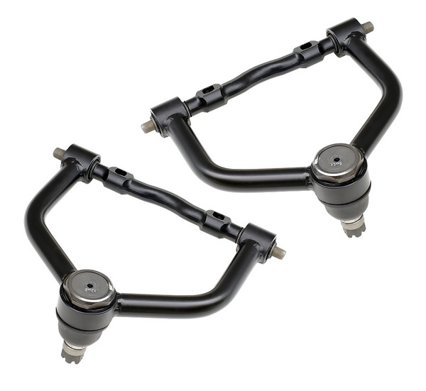 Front Upper Strongarms For 1974-1978 Mustang Ii Pair Of Tubular Control Arms W/ Cross Shafts Rubber Bushings And Ball JointsPowder Coated Satin Black Ridetech 19013699 - RLTP-19013699