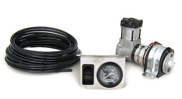 On-Demand 1 Way Compressor Kit W/ Analog Gauge Model 215 Compressor Control Panel W/ One Switch And Single Needle Gauge Airline And Fittings Ridetech 30111500 - RLTP-30111500