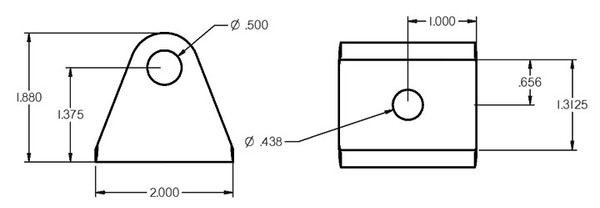 Shock Bracket Powder Coat Black Ridetech 90000034 - RLTP-90000034
