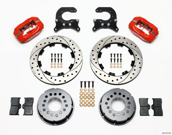 Brake Kit Rear Chevy 12- Bolt Billet Caliper Red 140-2112-DR - WOMQ-140-2112-DR