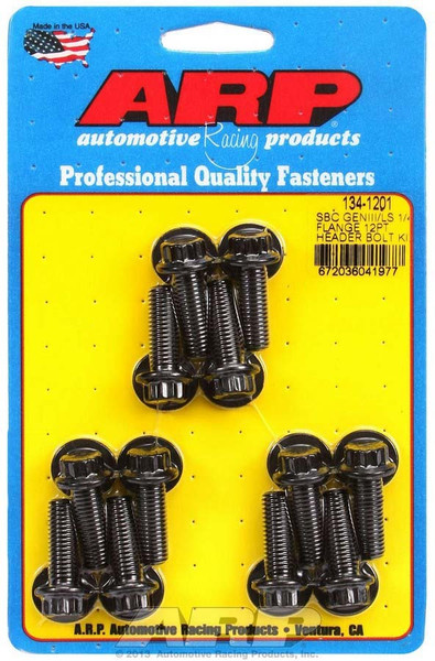 SBC/GENIII LS 1/4 WIDE HEADER FLANGE 12PT BOLT HEAD BLACK OXIDE HEADER BOLT KIT 134-1201 - ACDW-134-1201