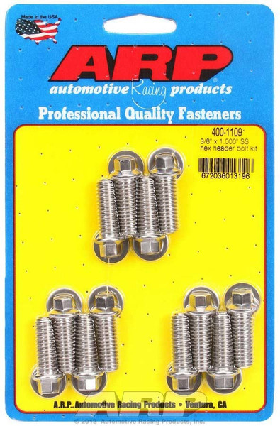 S/S Header Bolt Kit - 3/8 x 1.00 UHL (12) 400-1109 - ACDW-400-1109