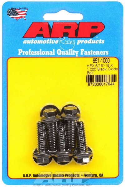 5/1618 X 1.000 HEX BLACK OXIDE BOLTS 651-1000 - ACDW-651-1000