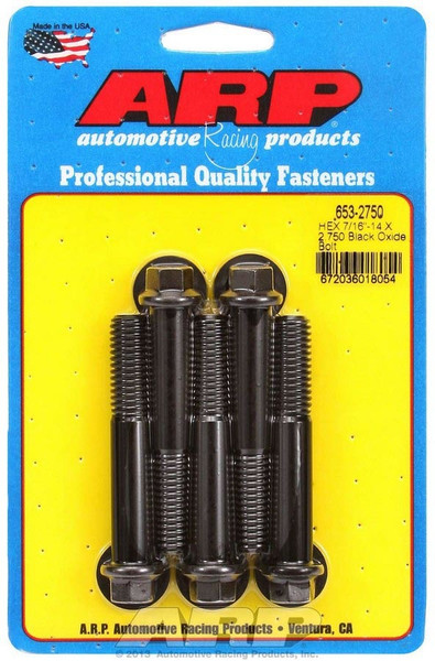 7/1614 X 2.750 HEX BLACK OXIDE BOLTS 653-2750 - ACDW-653-2750