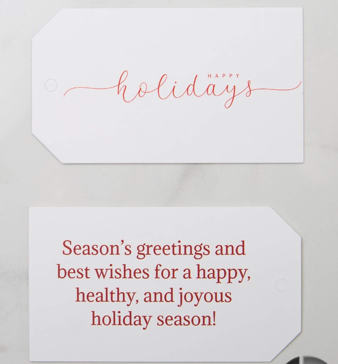happy holidays personalized gift tag