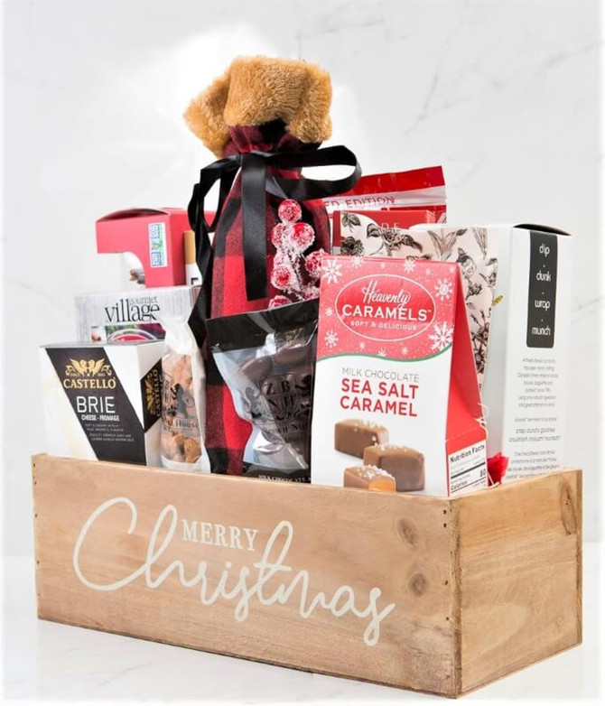 red wine christmas crate