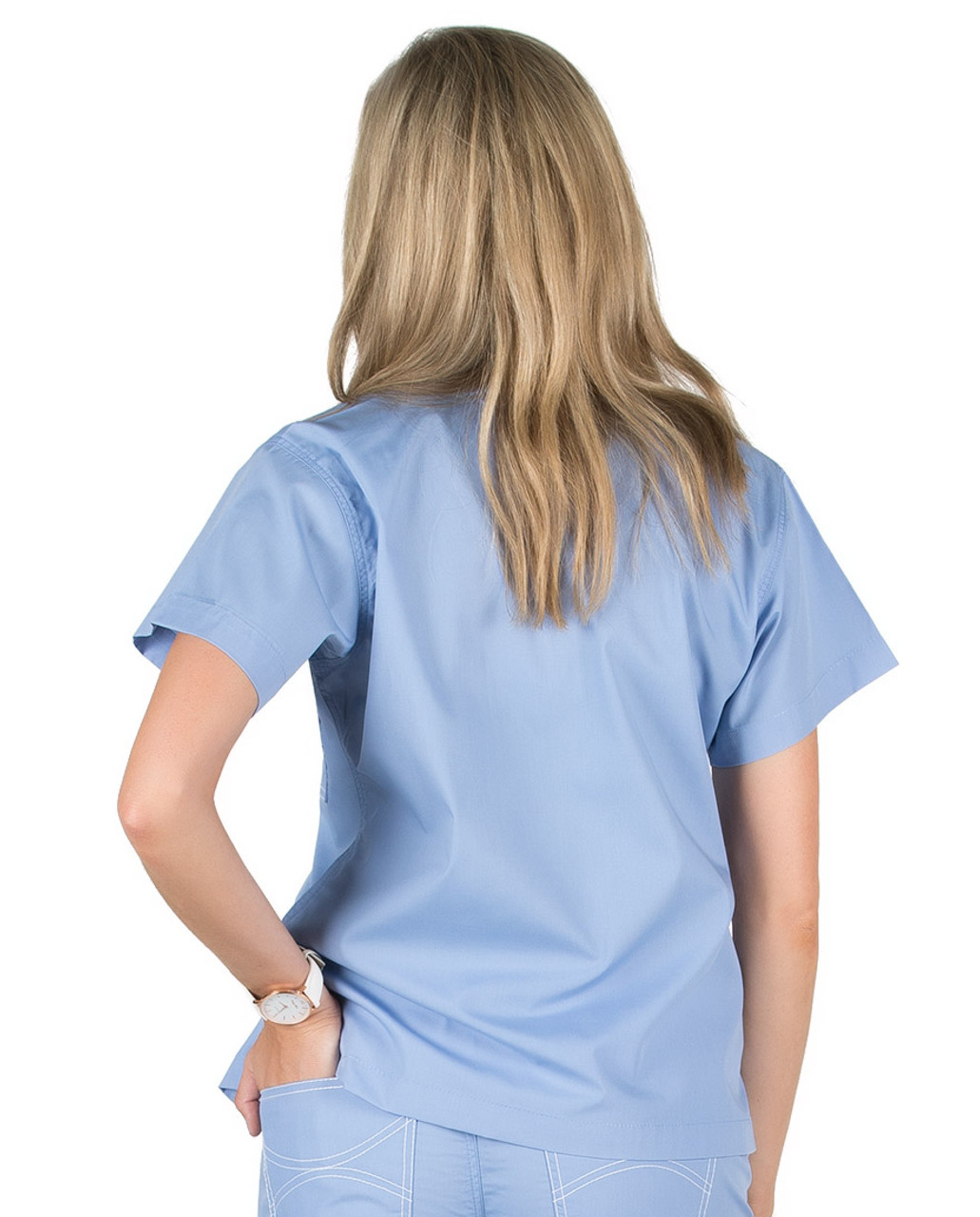 Large Long Ceil Blue Sullivan Shelby Scrub Top