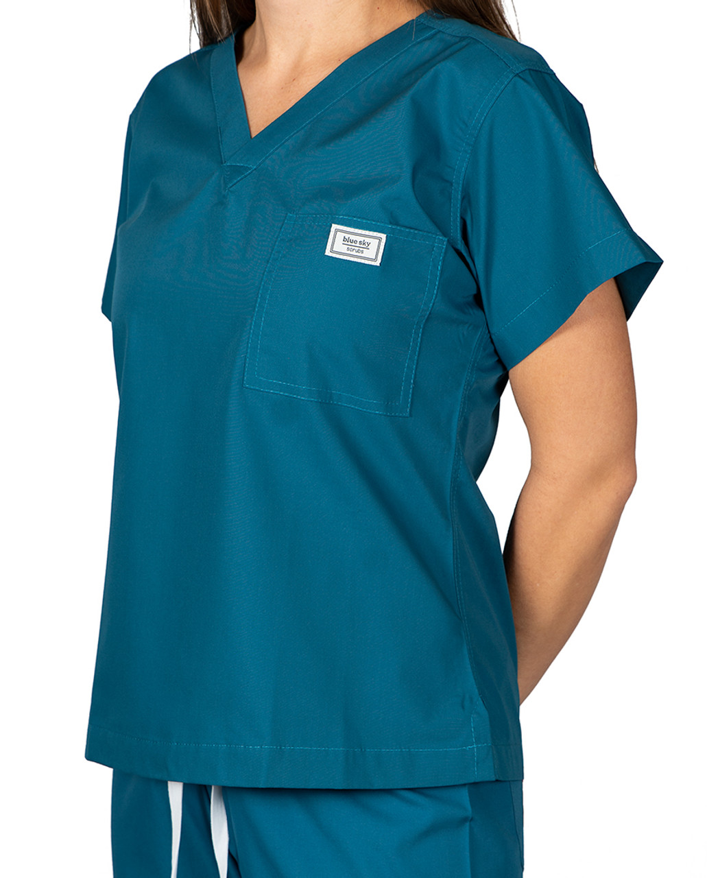 Blue Sky Scrubs Petite Grey Label Shelby Tops (X-Small, Caribbean) :  : Clothing & Accessories