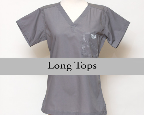 3XL Womens Long Shelby Scrub Tops