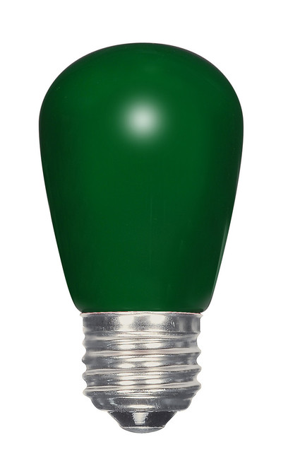 Satco | S9171 | 1.4W LED S14 Ceramic Green Medium 120V Carded