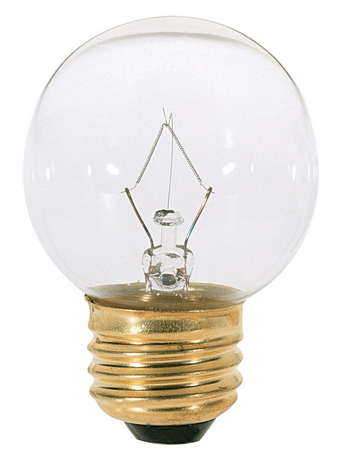 Satco | S4538 | 25W G16 1/2 Incandescent Clear 1500H 220 Lumens Med 120 Volt