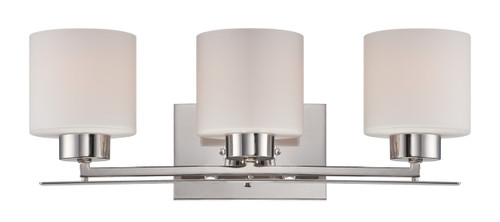 Satco | 60-5203 | Parallel 3 Light Vanity Fixture with Etched Opal Glass