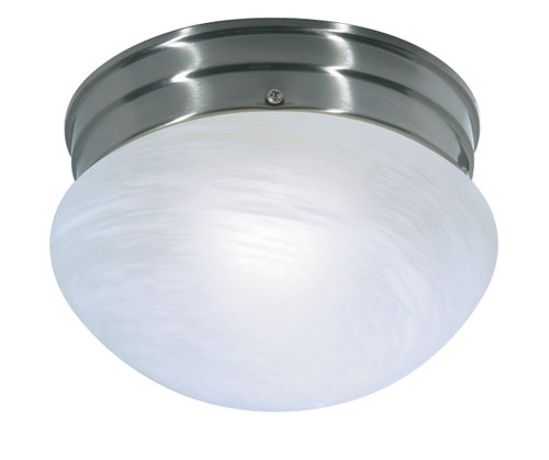 Satco | SF76-671 | 1 Light 8" Flush Mount Small Alabaster Mushroom Brushed Nickel