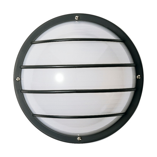Satco | SF77-859 | 1 Light 10" Round Cage Wall Polysynthetic Body Lens Black Finish