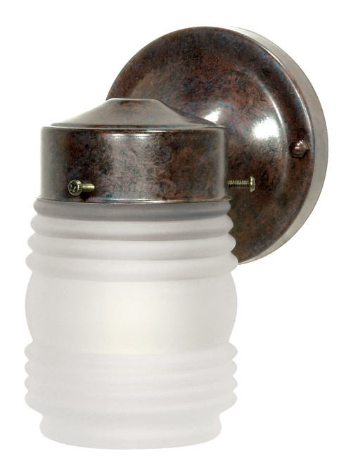 Satco | SF76-700 | 1 Light 6" Porch Wall Mason Jar Frosted Glass Old Bronze Finish