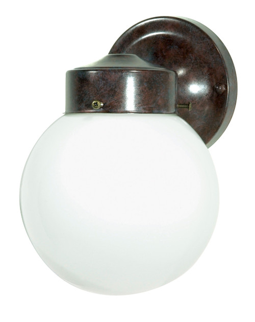 Satco | SF76-703 | 1 Light 6" Porch Wall White Globe Old Bronze Finish
