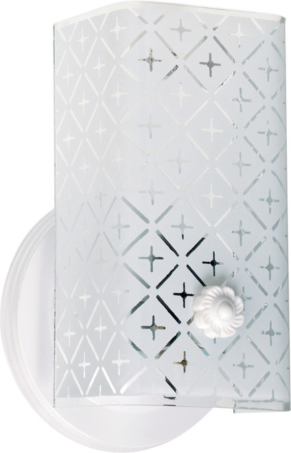 Satco | SF76-273 | 1 Light 7 Vanity Diamond U Channel Glass White